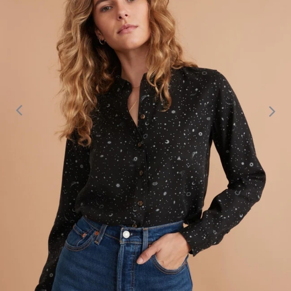 MARINE layer Rebekah Relaxed Shirt in Eclipse Celestial Print - Picture 2 of 7